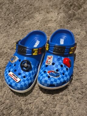 CROCS Blue Kids NASCAR Clog with Charm Accents